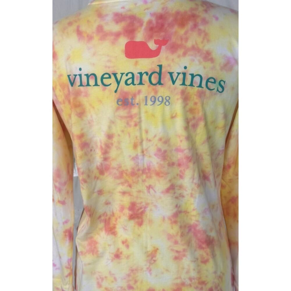 Vineyard Vines Womens XS Yellow Tie Dye Long Sleeve TShirt 100% Cotton - Picture 8 of 9